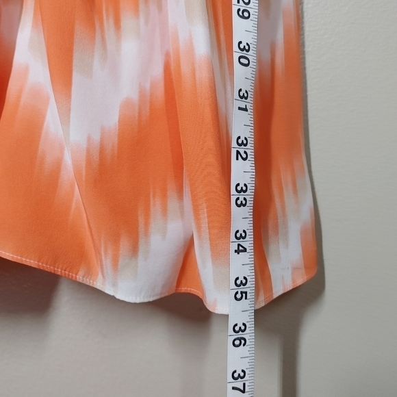 Taylor Orange Print Silk Dress Medium - Picture 6 of 13